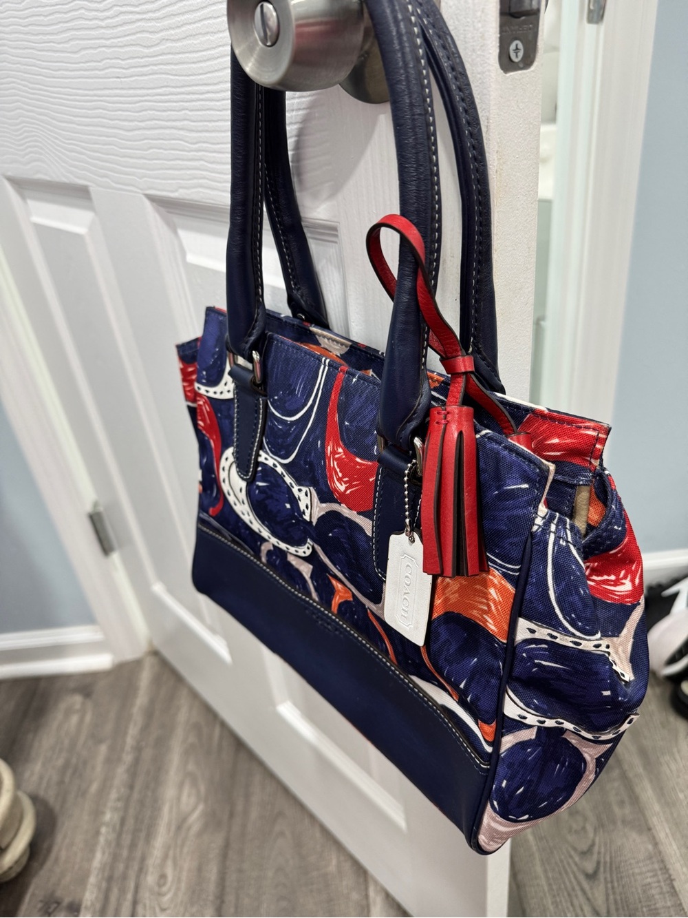 Vintage Coach Legacy Candace Carryall Shoulder Tote with Red Tassel